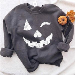 Winking Pumpkin Crewneck Sweatshirt 🎃😉